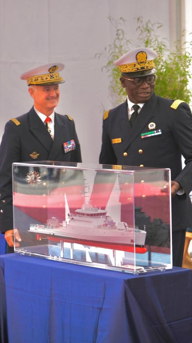 Maquette du patrouilleur présentée lors de la cérémonie
